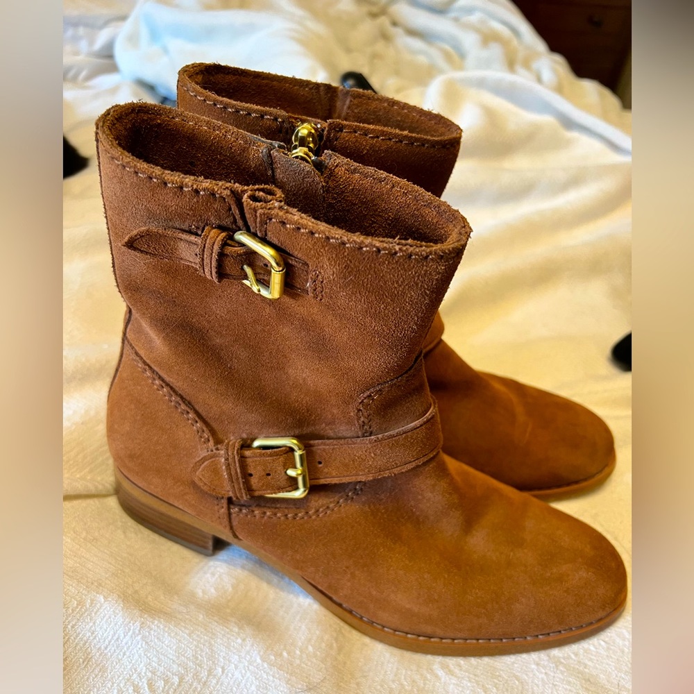 COACH brown suede boots